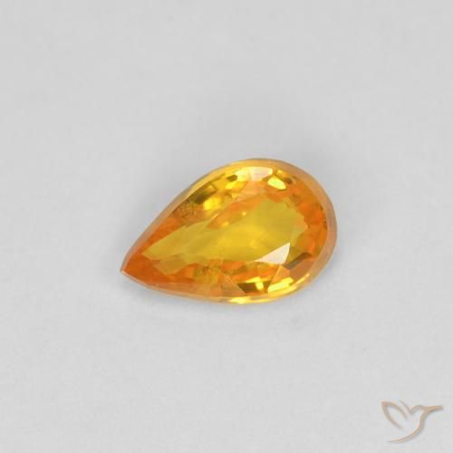 Saphir Orange moyen naturelle En forme de poire, 0.40 ct, VVS-VS