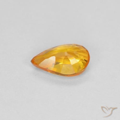 Saphir Orange moyen naturelle En forme de poire, 0.40 ct, VVS-VS