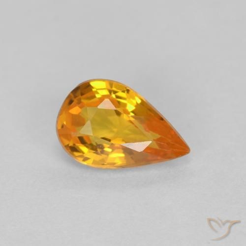 Saphir Abricot orange naturelle En forme de poire, 0.52 ct, VVS