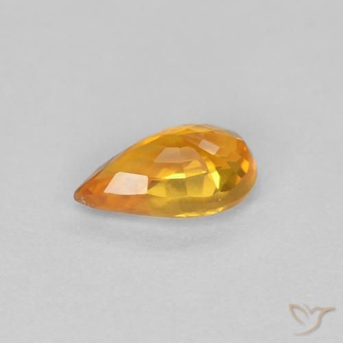 Saphir Abricot orange naturelle En forme de poire, 0.52 ct, VVS