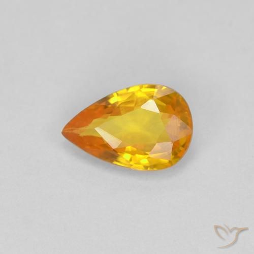 0.47ct Naturel Orange moyen Saphir, En forme de poire, VVS