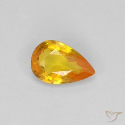 Saphir Orange moyen naturelle En forme de poire, 0.47 ct, VVS