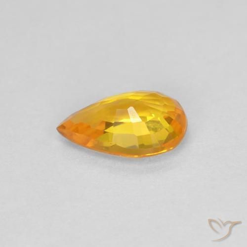 Saphir Orange moyen naturelle En forme de poire, 0.47 ct, VVS