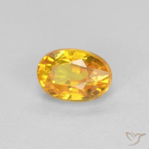 Saphir Doré naturelle ovale, 0.73 ct, VVS