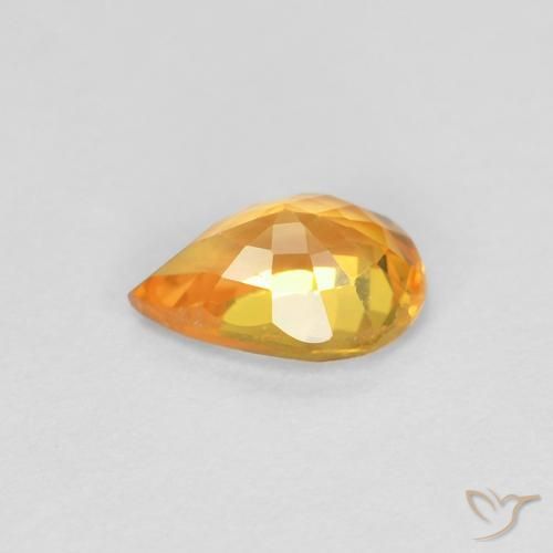 Saphir Orange moyen naturelle En forme de poire, 0.58 ct, VVS