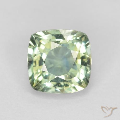 0.81ct Naturel Vert sauge léger Saphir, Coussin, VVS
