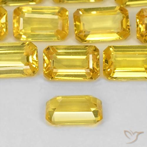 Saphir Jaune naturelle Octogone / coupe Émeraude, 0.41 ct, VS