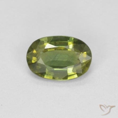 0.66ct Naturel Vert moyen Saphir, ovale, VS