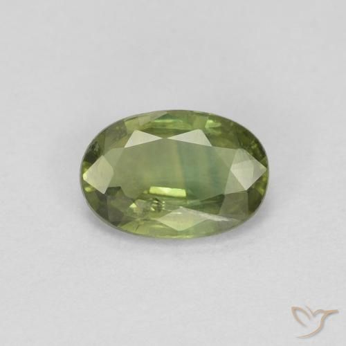 0.54ct Naturel Vert moyen-foncé Saphir, ovale, VS