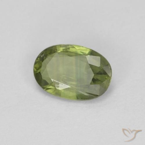 Saphir Vert moyen-foncé naturelle ovale, 0.54 ct, VS