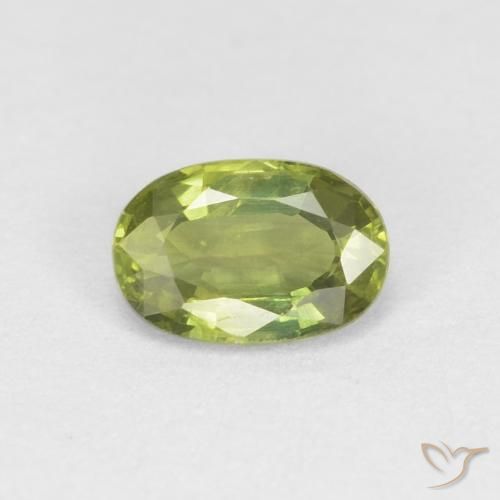 0.57ct Naturel Olive verte Saphir, ovale, VS