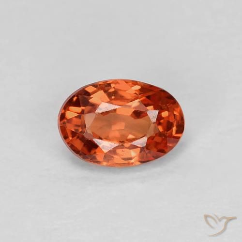 0.58ct Naturel Rouge-orange Saphir, ovale, VVS-VS