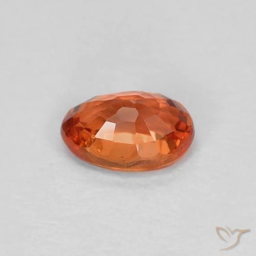 Saphir Rouge-orange naturelle ovale, 0.58 ct, VVS-VS