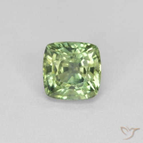 0.82ct Naturel Vert jaunâtre Saphir, Coussin, VVS-VS
