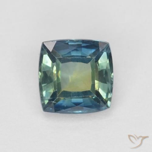 0.71ct Naturel Sarcelle Saphir, Coussin, VVS-VS, Photo A