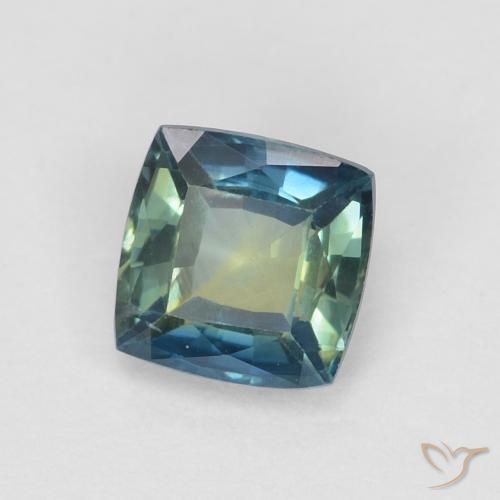 Saphir Sarcelle naturelle Coussin, 0.71 ct, VVS-VS