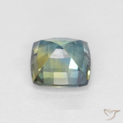 Saphir Sarcelle naturelle Coussin, 0.71 ct, VVS-VS