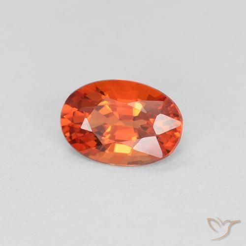 Saphir Rouge intense naturelle ovale, 0.49 ct, VVS