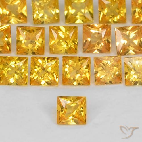 0.06ct Naturel Orange doré profond Saphir, Carré, VS