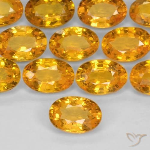 0.60ct Naturel Orange-or Saphir, ovale, VS