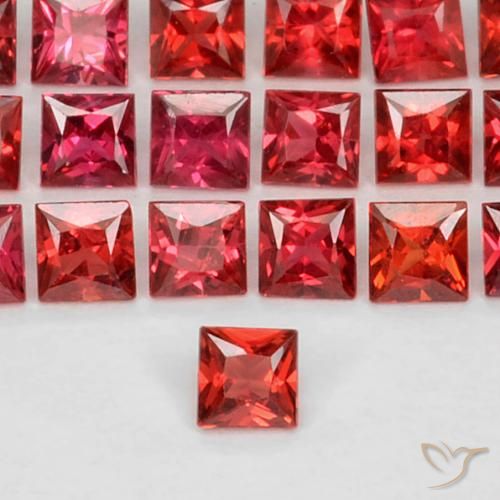 0.11ct Naturel Rouge Rosâtre Saphir, Carré, VS