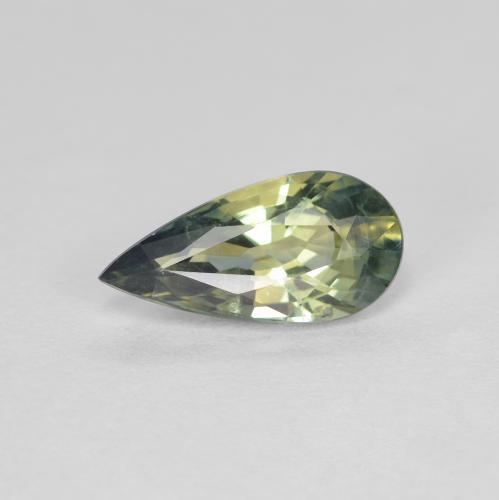 Saphir Vert foncé naturelle En forme de poire, 1.06 ct, VVS-VS