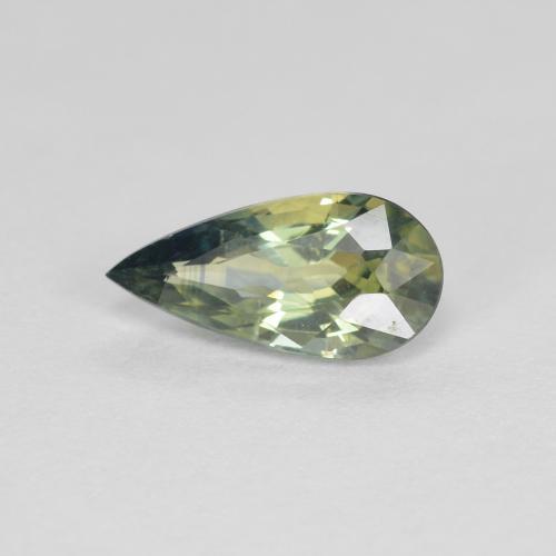 Saphir Vert foncé naturelle En forme de poire, 1.06 ct, VVS-VS