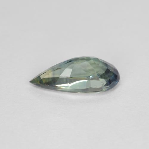 Saphir Vert foncé naturelle En forme de poire, 1.06 ct, VVS-VS
