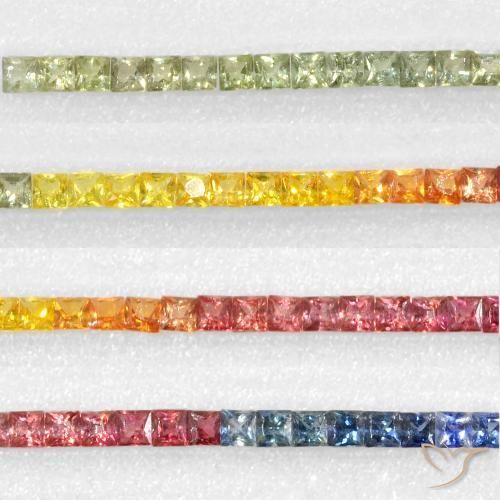 8.07ctw Naturel Multicolore Saphir, Carré, VS