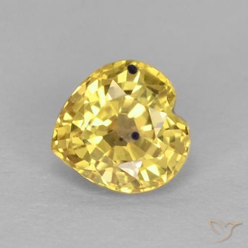 0.59ct Naturel Jaune clair Saphir, Cœur, VS