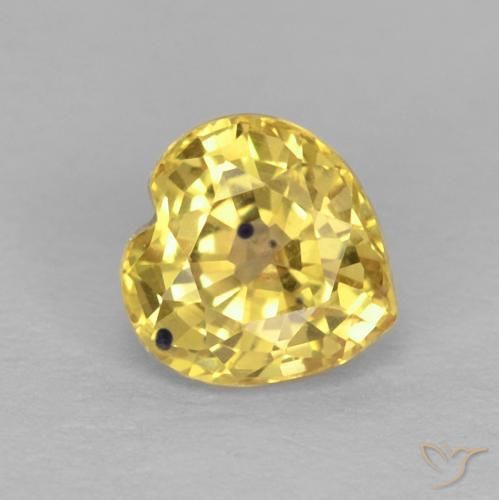 Saphir Jaune clair naturelle Cœur, 0.59 ct, VS