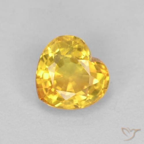 Saphir Doré naturelle Cœur, 0.48 ct, VS