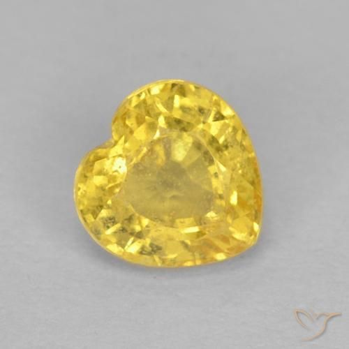 0.56ct Naturel Bourdon jaune Saphir, Cœur, VS
