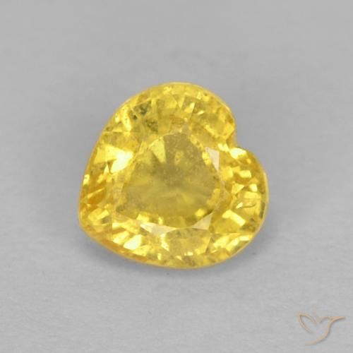 Saphir Bourdon jaune naturelle Cœur, 0.56 ct, VS