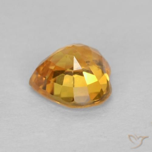 Saphir Orange moyen naturelle Cœur, 0.51 ct, VS