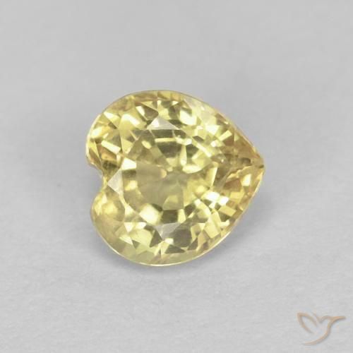 Saphir Jaune chaud naturelle Cœur, 0.52 ct, VVS