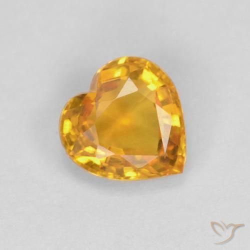 Saphir Orange-or naturelle Cœur, 0.48 ct, VVS-VS