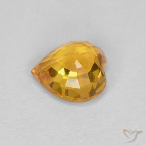Saphir Orange-or naturelle Cœur, 0.48 ct, VVS-VS