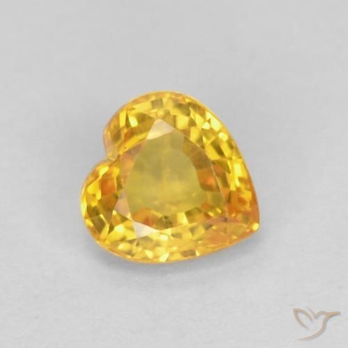 Saphir Doré naturelle Cœur, 0.49 ct, VVS-VS