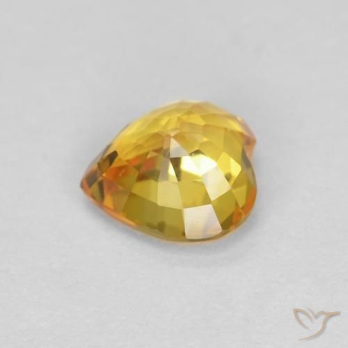 Saphir Doré naturelle Cœur, 0.49 ct, VVS-VS