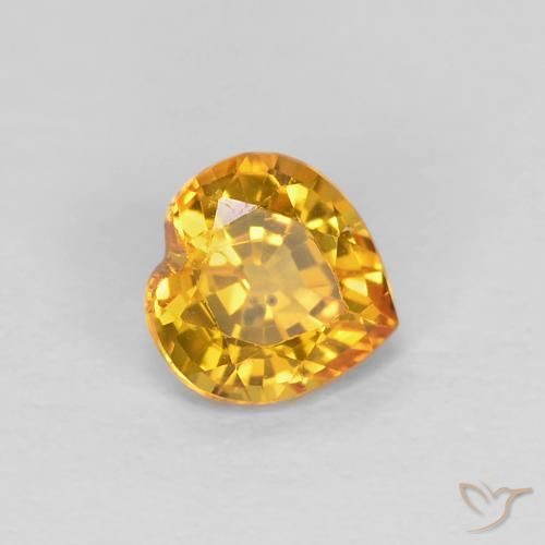 0.44ct Naturel Doré foncé Saphir, Cœur, VS