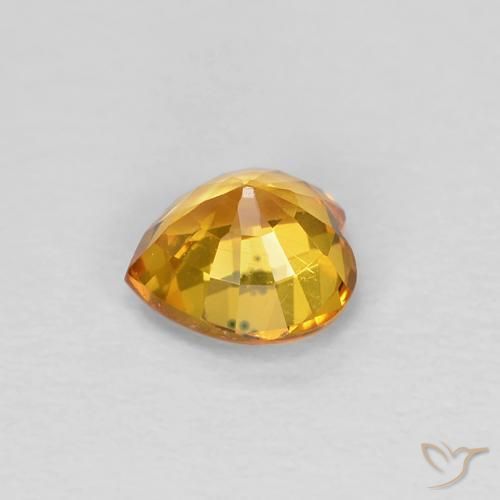 Saphir Doré foncé naturelle Cœur, 0.44 ct, VS