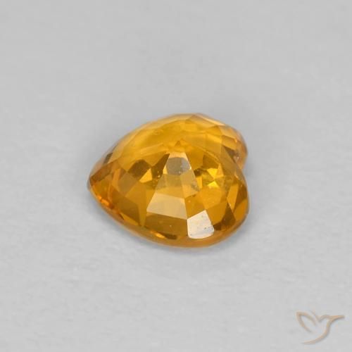 Saphir Orange moyen naturelle Cœur, 0.45 ct, VS
