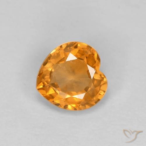 Saphir Or orange foncé naturelle Cœur, 0.49 ct, VVS