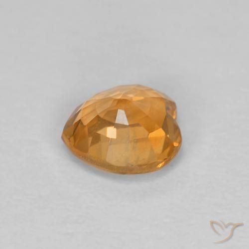 Saphir Or orange foncé naturelle Cœur, 0.49 ct, VVS