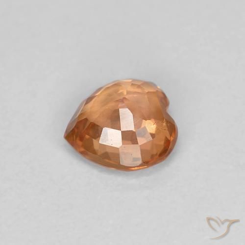 Saphir Orange chaud naturelle Cœur, 0.44 ct, VVS