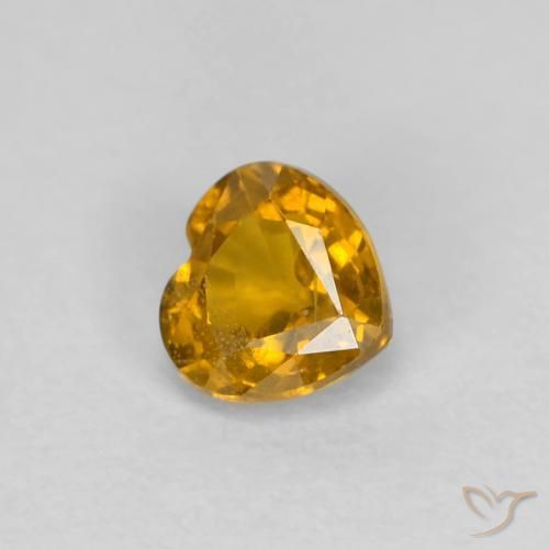 Saphir Or-orange moyen naturelle Cœur, 0.41 ct, VS