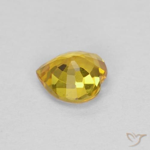 Saphir Medium Light-Yellow naturelle Forme de coeur, 0.45 ct, VS