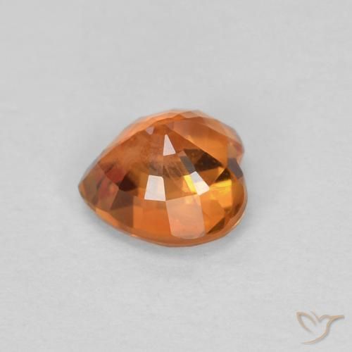 Saphir orange moyen naturelle forme de coeur, 0,51 ct, VS