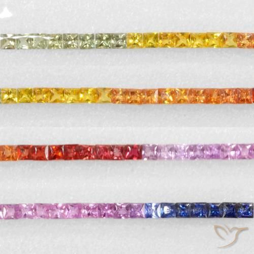 5.93ctw Naturel Multicolore Saphir, Carré, VS